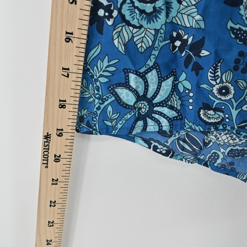 Millie Resort Travel Floral Dress Size L Blue Paisley Bohemian Cotton India Boho - Picture 6 of 13